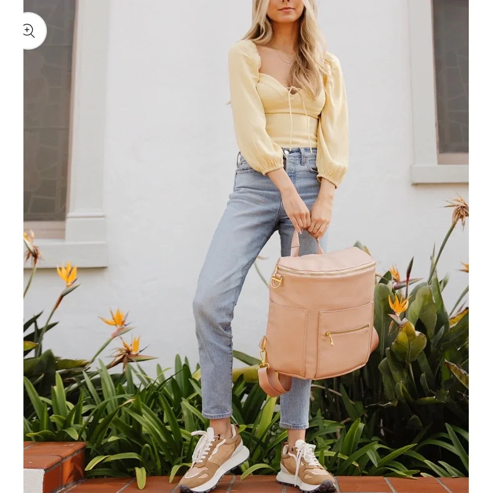 Fawn Design The Original Diaper Bag Warm Blush Vegan Leather Backpack NEW Unisex